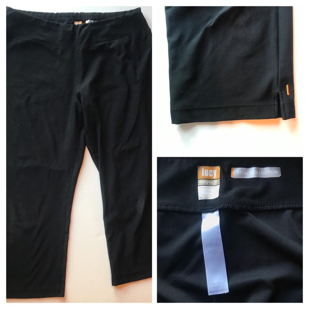 lucy tech yoga athletic capri pants size large